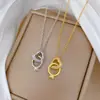 [Aço Titânio] Anel de Amor Exquisito Leve Luxuoso Elegante Deslumbrante Colar de Diamante Corrente para Clavícula Versátil para Todas as Ocasiões Corrente de Aço Titânio