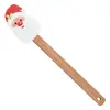 Punto Mayorista Crema Pegamento Navideño Raspador Madera de Haya Hogar Cocina Horneado Postre Pastel Espátula Raspador de Silicona