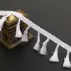 Accesorios de Encaje para Escoba 4.5cm Material Hecho a Mano DIY Encaje para Mantel con Cinta de Poliéster y Algodón Borde de Lana Tnp004
