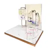 Suporte de Exibição Personalizado em Acrílico para Produtos de Skincare, Estante de Exibição em Camadas para Produtos de Beleza, Display de Acrílico com Batom Substituível e Pôster