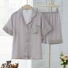 Pijama Fino de Seda Helada para Primavera y Verano para Mujer Xiaohongshu de Manga Larga con Partículas de Estrella Plateadas Calientes Conjunto de Ropa para el Hogar de Verano para Mujer