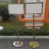 Placa de chão autoportante em aço inoxidável A4, Outdoor de chão para hotel A3, Painel de exposição à base de água, Sinalização guia, Suporte de chão para exposição