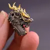 Pulsera Colgante de Cuentas de Transferencia de Agujero Pasante de Tres Vías Dragón Accesorios DIY Estilo Chino Retro Moda Vintage Tendencia Accesorios de Gama Alta