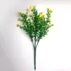 Plantas Verdes Artificiais, Flores Artificiais, Flores de Plástico, Eucalipto Camélia de 7 Pontas, Arranjo de Plantas para Varanda Externa, Plantas Verdes Artificiais