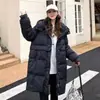 Chaqueta de plumón de longitud media para mujer, Nuevo estilo Invierno 2025, Plumón de pato, Abrigo con capucha estilo coreano, Chaqueta de plumón de pato estilo coreano