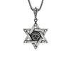 Collar Chiba 925 de plata tailandesa con forma de ojo de Horus y estrella de seis puntas para hombre, moderno colgante retro para parejas de chicos y hombres, combina con todo.
