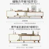 Patas de Madera Maciza Nórdica Gabinete de TV Simple Moderno Mesa de Café para Apartamento Pequeño Combinación de Gabinete de TV Soporte de TV Extensible Sala de Estar
