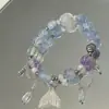 Conjunto de Cuatro Piezas Super Hada~Pulsera Fusu Lingdie con Diseño de Borla de Mariposa de Lujo Ligero, Pulsera de Pareja, Regalo para Estudiante
