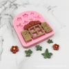 Janela de Conto de Fadas Porta de Conto de Fadas Flores Folhas Molde de Silicone para Bolo Fondant Desenho Animado Chocolate Ferramentas de Confeitaria