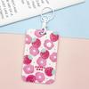 Funda para tarjeta tipo deslizante fresca y sencilla, tarjeta de comida de flor roja pequeña de campus, funda protectora para tarjeta de campus, funda para tarjeta de trabajo, etiqueta de control de acceso