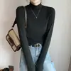 Nova estilo gola alta dupla face de fleece base layer para mulheres, outono e inverno, roupa íntima fashion, cor sólida, top quente de manga longa, versátil