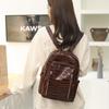 Mochila de cuero suave de gran capacidad para mujer, nueva mochila escolar sencilla de moda coreana de 2021, popular para otoño e invierno.