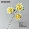 Flor Artificial Rosa Elsa de 3 Cabeças, Flor Artificial para Casamentos, Material de Tecido de Seda, Rosa Aberta com Pétalas em Cor Gradiente