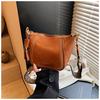 2025 Popular Retro Color Sólido Bolso Sobaco Popular Bolso Cubo Color Sólido Estilo Occidental Bolso de Hombro Ropa de Trabajo Casual Bolso Mensajero
