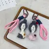 Estilo Coreano Nuevo Tela Rellena de Algodón Gato y Conejo de Dibujos Animados Llavero Delantal de Moda Conejo Broche Colgante Accesorio Versátil para Bolso