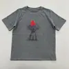 Camiseta de Manga Corta para Mujer con Bordado de Caperucita Roja y Estampado de Perro, Cuello Redondo, Corte Holgado, Camiseta Básica Versátil con un Diseño Elegante