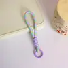 Cordón de Cuentas DIY Creativo Simple para Teléfono, Portatarjetas de Muñeca, Llavero para Pase de Abordar y Mochila, Tejido Colorido