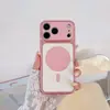 Se convierte instantáneamente en Funda de Teléfono Magnética Color Block con Patrón Lichi para iPhone 18 Pro Max Compatible con 15 Apple 16 Funda de Cobertura Total Protección contra Caídas