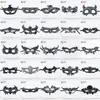 Máscara de Halloween Accesorios para Transmisión en Vivo Mascarada Gótica Cosplay Máscara de Encaje Negro Máscara para Ojos de Adulto
