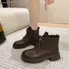 2026 Nuevas Botas Martin Estilo Británico para Mujer Botines Otoño/Invierno Suela Gruesa de Moda Casual Versátil Piel Suave Estilo Callejero