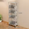 Estante organizador de juguetes, organizador de bocadillos, caja de almacenamiento móvil, carrito pequeño para mochilas escolares, gabinete de piso de cocina de varias capas para verduras infantiles