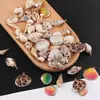 Pendente de Concha Natural com Borda Dourada de Vieiras e Conchas para Brincos Colares DIY Artesanais Joias Pequenos Acessórios
