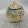 Cobre Antigo Dourado Nove Dragões Brincando com Contas Pote de Chá Pote de Xadrez Pote de Armazenamento Decoração de Mesa Artesanato Presentes