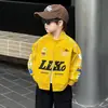 Chaqueta de Otoño para Niños Fresca y Elegante 2026 Nueva Chaqueta de Béisbol Infantil Chaqueta de Motociclista para Niños Top de Otoño