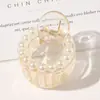 Pasador de Perlas para Mujer Clip de Lazo Estilo Coreano Pinza de Tiburón para la Parte Trasera de la Cabeza Accesorios Metálicos Grandes y Simples para el Cabello