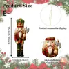 Quebra-Nozes Acrílico de Natal Ornamento de Madeira Pingente Plano 2D Formato de Soldado Rei Ornamento de Árvore de Natal