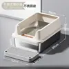 Bandeja de arena para gatos de acero inoxidable, estilo abierto, de lados altos, extragrande, anti-salpicaduras, profundizada, inodoro para gatos semicerrado, accesorios para mascotas