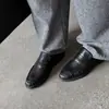 Mocassins Minimalistas Estilo Old Money de Pele de Ovelha Ultra Macia Primavera 2026 Salto Baixo Bico Redondo Couro Genuíno Corte Profundo Sapatos Femininos