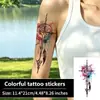Bússola Âncora Cruzada Geométrica Colorida Adesivo de Tatuagem Europeu Americano À Prova d'Água Durável Braço Braço Inteiro Perna Inteira Coxa Homens Mulheres