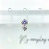Brincos da coleção F136 liga de titânio roxo claro dourado, piercings labiais G23 titânio rosca interna zircônia, joias para piercing