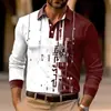 Camisa Polo de Botones para Hombre de Exportación Europea y Americana Nueva Moda Estampada en 3D Casual para Exteriores con Cuello Polo Transpirable