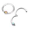 Anillo de nariz de titanio G23 incrustado con circonita Aobao anillo cerrado cuerpo de aleación de titanio joyería para piercing corporal anillo cerrado anillo de cierre