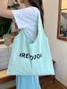 46203 Nuevo Bolso de Hombro Niche con Estampado de Letras Diseño de Gran Capacidad Bolso de Tela Combinable para Mujer Bolso de Lona Bolso de Compras
