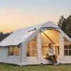 Barraca Inflável de Exterior 12m2 10m2 6.3m2 Barraca de Camping Integrada para Várias Pessoas Impermeável Proteção Solar Abertura Rápida