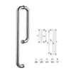 Manija Redonda de Tubo Redondo de Acero Inoxidable 304 Personalizada para Puerta de Vidrio Manija en L para Puerta Corredera Manija de Vidrio para Baño de Hotel