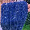 Duobaosheng 3mm contas redondas esculpidas azul profundo do mar flor de gelo zircônio DIY Mimi contas Mini contas