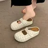 Falda temperamento dama sandalias mujer elegante punta redonda celebridad de internet nuevo estilo estilo callejero 2026 pantuflas versátil alto