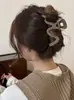 Diadema de horquilla grande y versátil de alta gama con pinza esmerilada de color café para la parte posterior de la cabeza, pinza de tiburón, accesorio elegante para el cabello