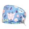 Gorra de enfermera estampada de algodón azul para mujer, gorra quirúrgica de anestesiología dental con banda elástica ajustable, gorra redonda para hombre