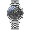 Reloj Multifuncional para Hombre CHENXI Luz de Mañana Fase Lunar con Esfera Grande, Cronógrafo, Calendario, Versátil para Vestir Formal de Negocios, Reloj de Cuarzo