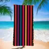 Toalla de Playa de Secado Rápido Transfronteriza con Estampado de Rayas, Toalla de Baño para Surf en la Costa, Amigable con la Piel, Transpirable, No se Desvanece