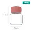 Taza Creativa Gordita Mini Taza de Vidrio Linda de Borosilicato Alto Portátil Vaso de Agua con Escala 300ml Taza para Café Leche