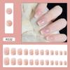 Xiaohongshu Douyin Unha Postiça Gel Jelly Estilo Diamante Manicure Estilo Puro Desejo Menina Gelo Transparente Removível Adesivos de Unha Prontos
