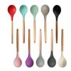 Utensílios de Cozinha Resistentes a Altas Temperaturas com Cabo de Madeira para Uso Doméstico Espátula de Silicone Espátula para Frigideira Antiaderente Colher de Sopa Ferramentas de Confeitaria Conjunto de 12 Peças Atacado