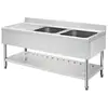 Bacia de Lavar Integrada de Aço Inoxidável Expansível Bacia de Lavar à Prova de Vazamento Bacia de Lavar de Cozinha Bacia de Legumes para Hotel Superfície Expansível