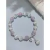 Pulseira de Vidro com Fragmentos de Jade Borboleta Estilo Novo para Mulheres, Pulseira de Girassol de Cristal Colorido Explosivo de Nicho, Em Estoque para Venda no Atacado para Barracas de Mercado